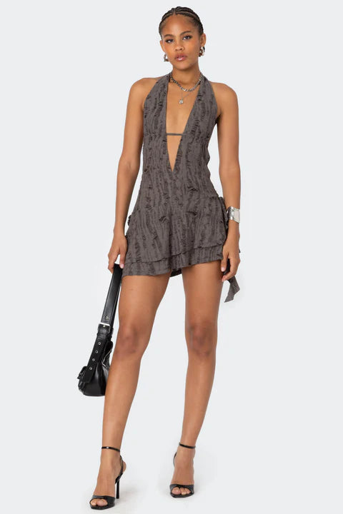 Shredded Backless Halter