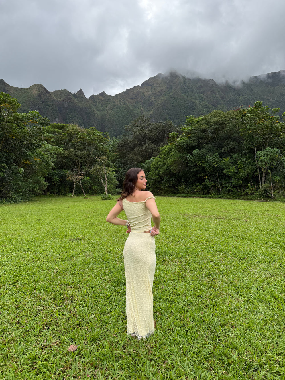 Lace Off Shoulder Two Piece