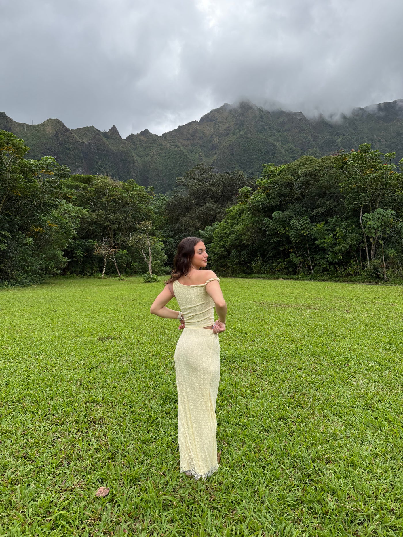 Lace Off Shoulder Two Piece